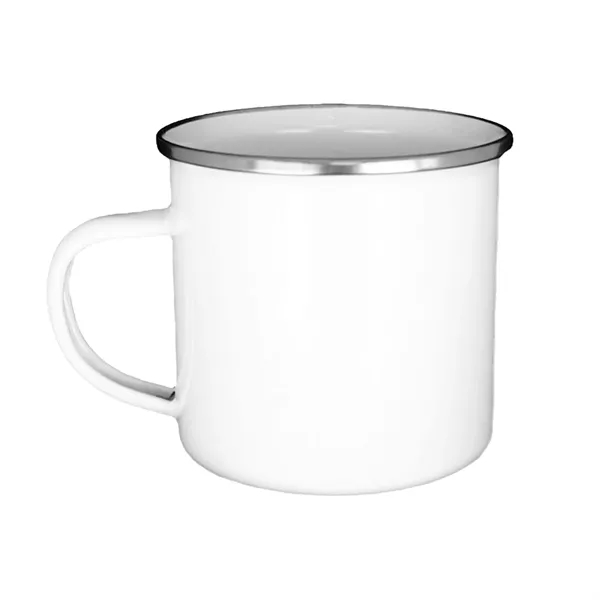 12 oz. White Enamel Mug Silver Rim With Case - 12 oz. White Enamel Mug Silver Rim With Case - Image 6 of 11