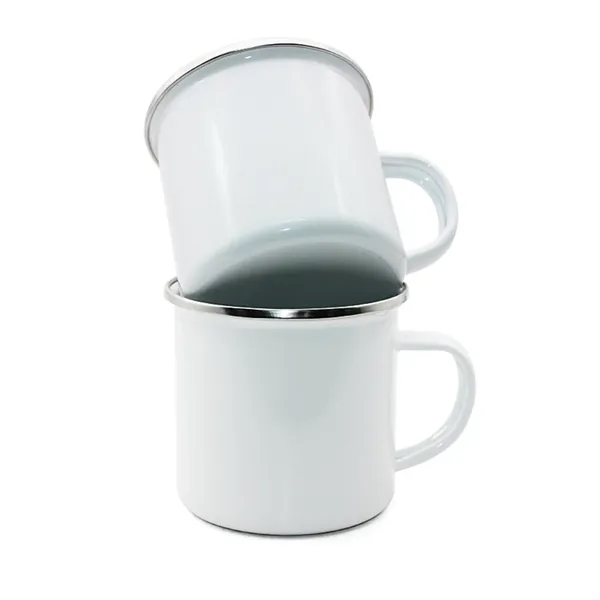 12 oz. White Enamel Mug Silver Rim With Case - 12 oz. White Enamel Mug Silver Rim With Case - Image 7 of 11