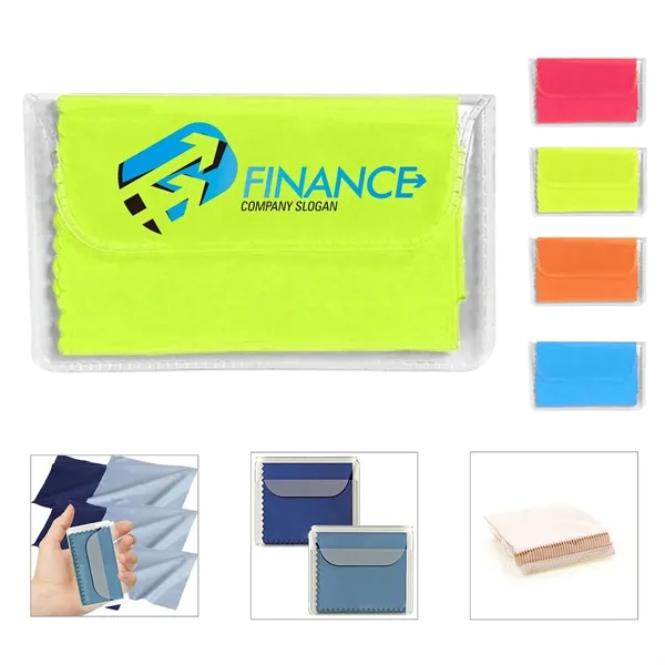 Microfiber Cleaner Cloth In Vinyl Pouch - Microfiber Cleaner Cloth In Vinyl Pouch - Image 0 of 3