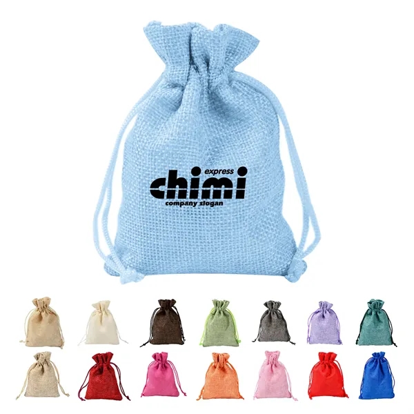 Burlap Gift Drawstring Pouch - Burlap Gift Drawstring Pouch - Image 0 of 3