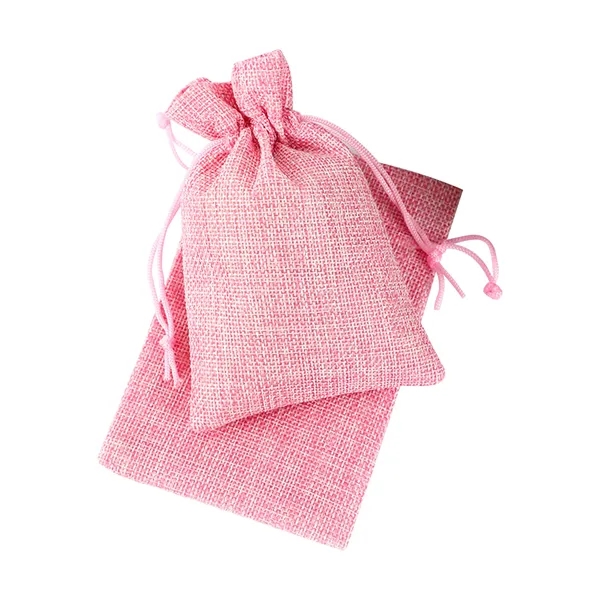 Burlap Gift Drawstring Pouch - Burlap Gift Drawstring Pouch - Image 3 of 3