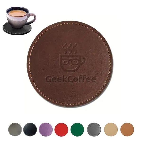 Leather Drink Coasters - Leather Drink Coasters - Image 0 of 3