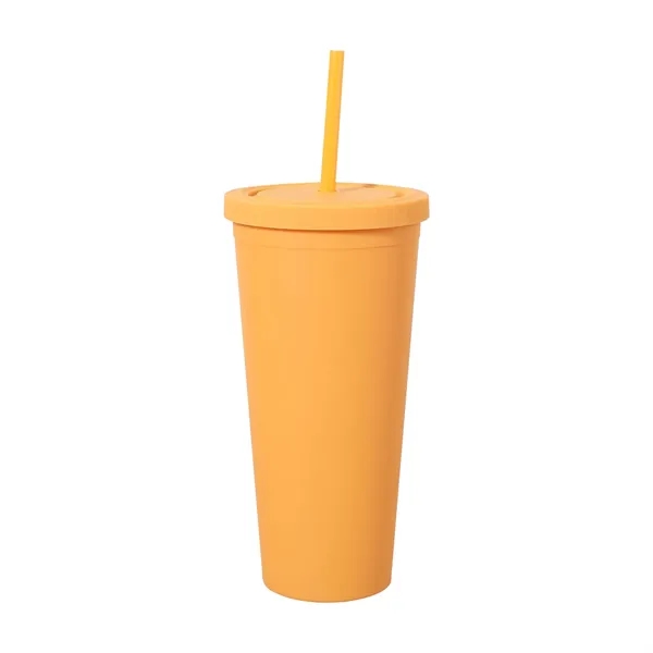 23 Oz. Colorfull Plastic Cups w/ Lid and Straw - 23 Oz. Colorfull Plastic Cups w/ Lid and Straw - Image 2 of 3