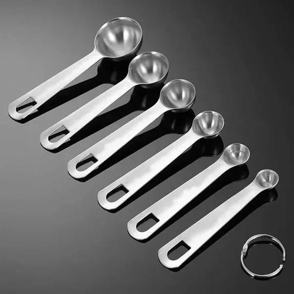 6 pcs Stainless Steel Measuring Spoons - 6 pcs Stainless Steel Measuring Spoons - Image 2 of 3