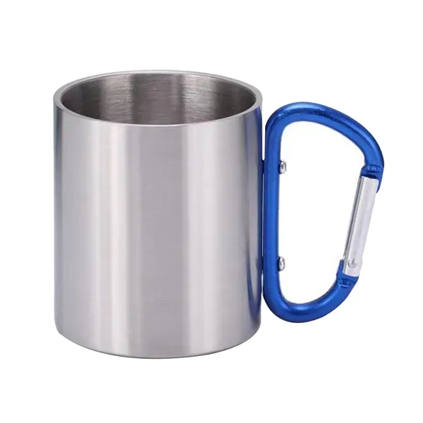 10 Oz Stainless Steel Mug With Carabiner Handle - 10 Oz Stainless Steel Mug With Carabiner Handle - Image 1 of 3