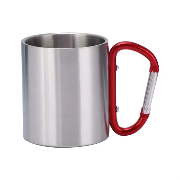 10 Oz Stainless Steel Mug With Carabiner Handle - 10 Oz Stainless Steel Mug With Carabiner Handle - Image 2 of 3