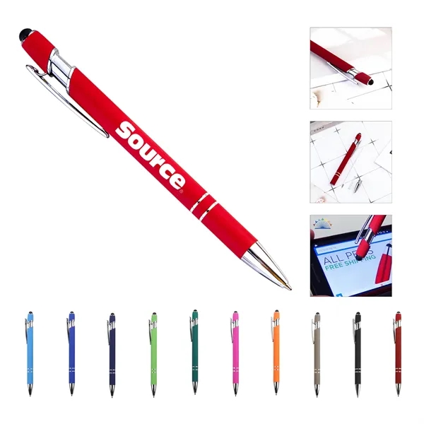 Soft Touch Ballpoint Pen with Stylus Tip - Soft Touch Ballpoint Pen with Stylus Tip - Image 0 of 8