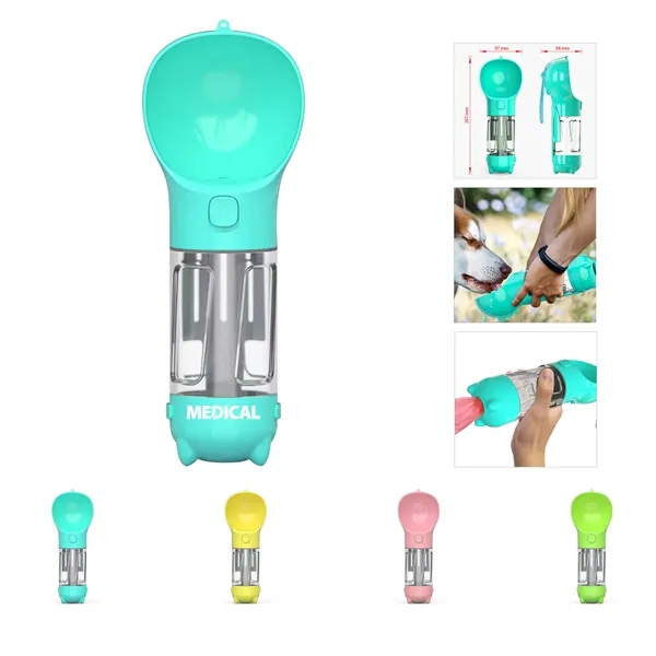 3 in 1 Pet Water Bottle, Poop Bag & Food Dispenser - 3 in 1 Pet Water Bottle, Poop Bag & Food Dispenser - Image 0 of 7