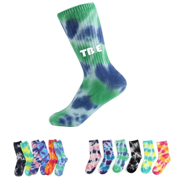 Custom Knitted Jacquard Tie Dye Cotton Socks