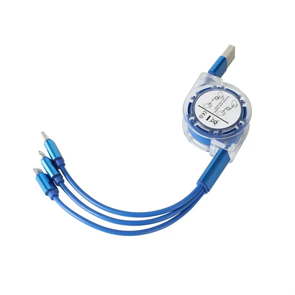 Portable 3 In 1 Retractable Charging Cable - Portable 3 In 1 Retractable Charging Cable - Image 1 of 10
