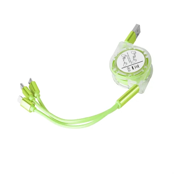 Portable 3 In 1 Retractable Charging Cable - Portable 3 In 1 Retractable Charging Cable - Image 2 of 10