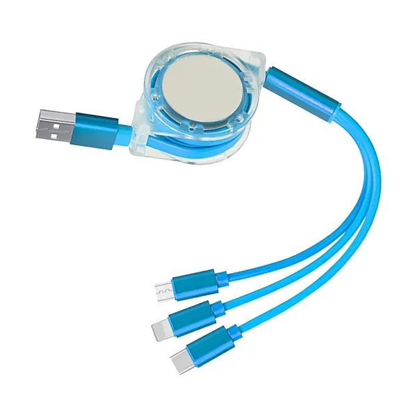 Portable 3 In 1 Retractable Charging Cable - Portable 3 In 1 Retractable Charging Cable - Image 9 of 10