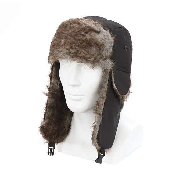 Winter Hat with Brim Warm Earflaps Faux Fur Cap - Winter Hat with Brim Warm Earflaps Faux Fur Cap - Image 1 of 6
