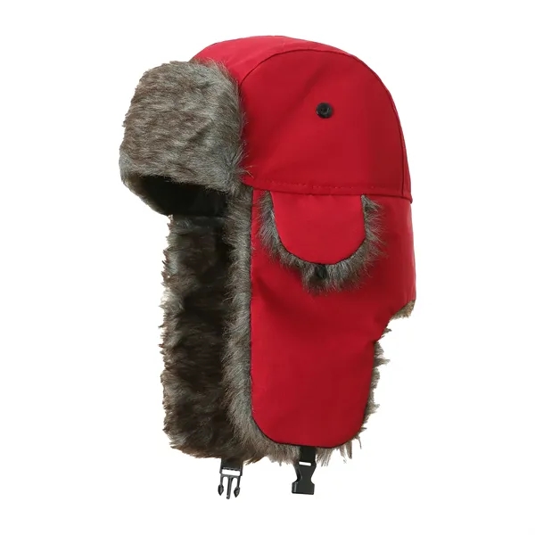 Winter Hat with Brim Warm Earflaps Faux Fur Cap - Winter Hat with Brim Warm Earflaps Faux Fur Cap - Image 6 of 6