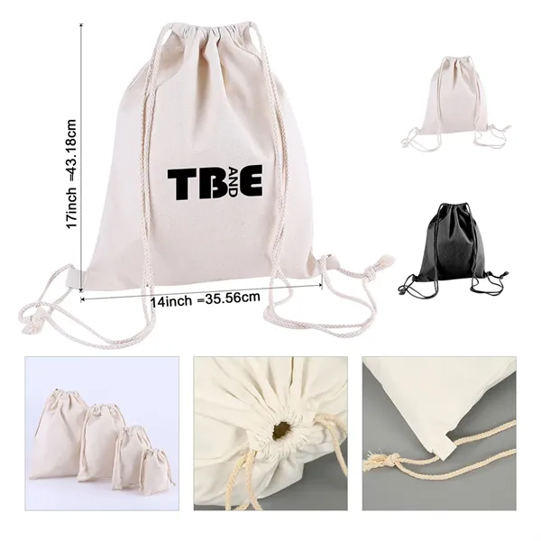 Durable Cotton Drawstring Tote Bags - Durable Cotton Drawstring Tote Bags - Image 0 of 6