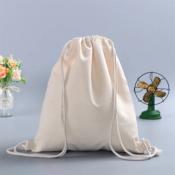 Durable Cotton Drawstring Tote Bags - Durable Cotton Drawstring Tote Bags - Image 4 of 6