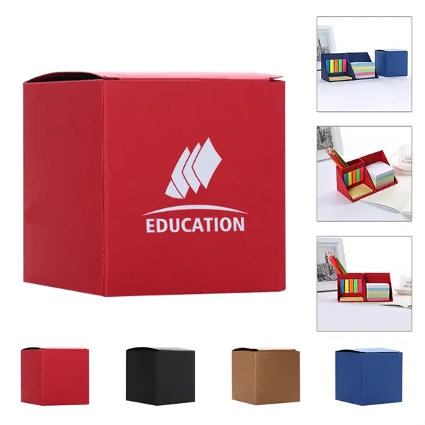 Sticky Notes Cube Box With Pen Holder - Sticky Notes Cube Box With Pen Holder - Image 0 of 9