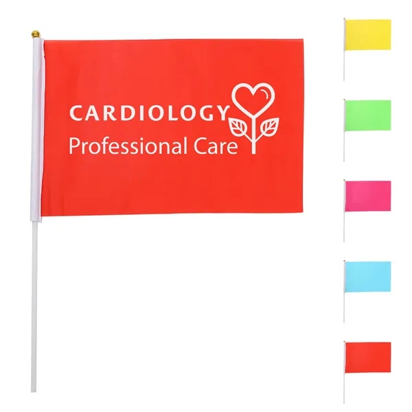 Full Color Polyester Stick Flag - Full Color Polyester Stick Flag - Image 0 of 11