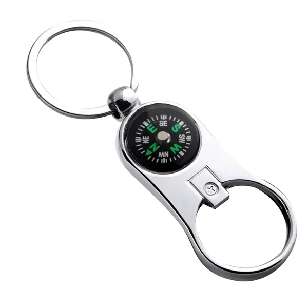 Metal Bottle Opener Compass Keychain - Metal Bottle Opener Compass Keychain - Image 3 of 7