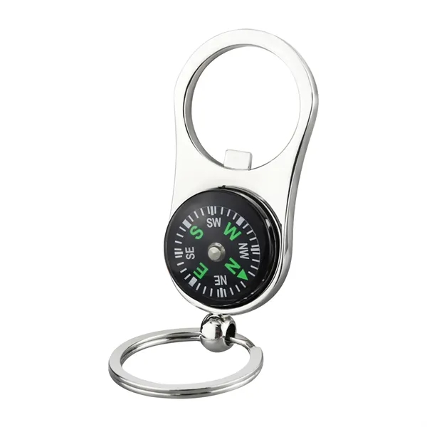 Metal Bottle Opener Compass Keychain - Metal Bottle Opener Compass Keychain - Image 4 of 7