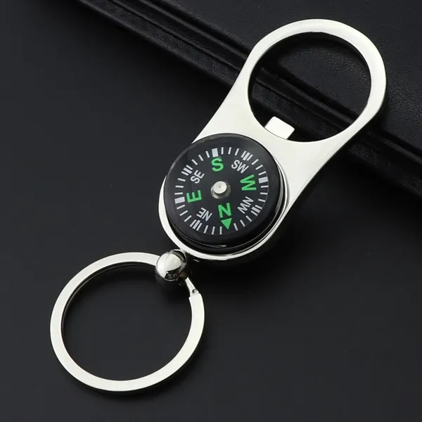 Metal Bottle Opener Compass Keychain - Metal Bottle Opener Compass Keychain - Image 5 of 7