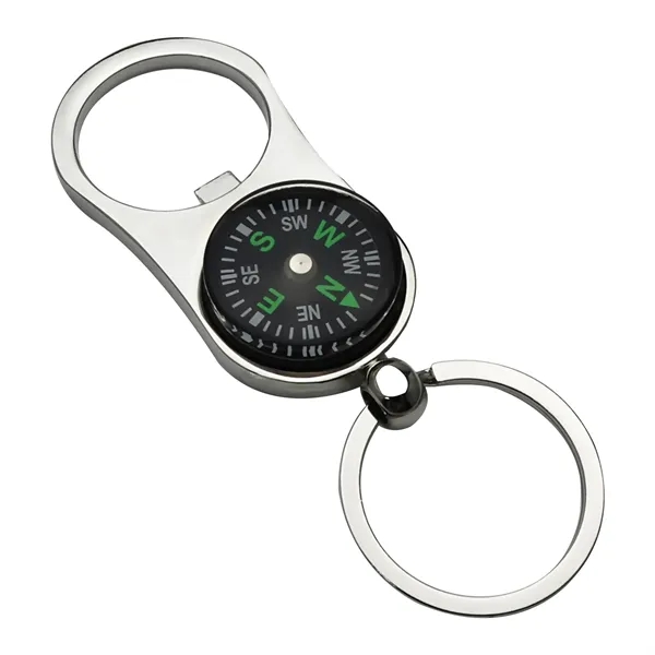 Metal Bottle Opener Compass Keychain - Metal Bottle Opener Compass Keychain - Image 7 of 7