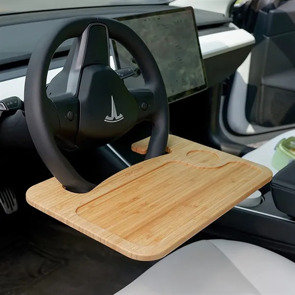 Bamboo Steering Wheel Travel Tray - Bamboo Steering Wheel Travel Tray - Image 2 of 3