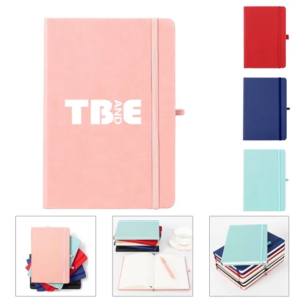Elastic Band A5 Leather Notebook With Pen Holder - Elastic Band A5 Leather Notebook With Pen Holder - Image 0 of 3