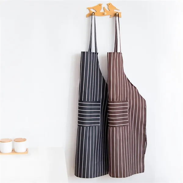 Striped Apron with Two Pockets - Striped Apron with Two Pockets - Image 2 of 11