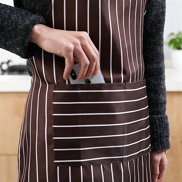 Striped Apron with Two Pockets - Striped Apron with Two Pockets - Image 7 of 11