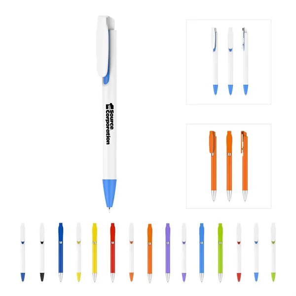 Plastic Retractable Ballpoint Pen - Plastic Retractable Ballpoint Pen - Image 0 of 22