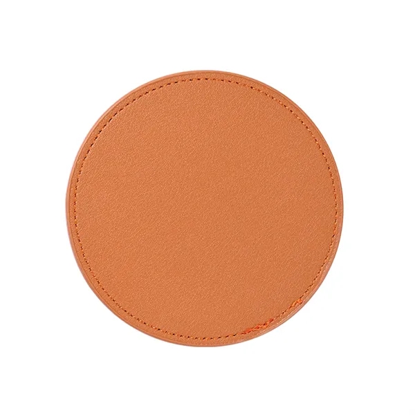Leather 4 Round Coaster Set - Leather 4 Round Coaster Set - Image 4 of 14