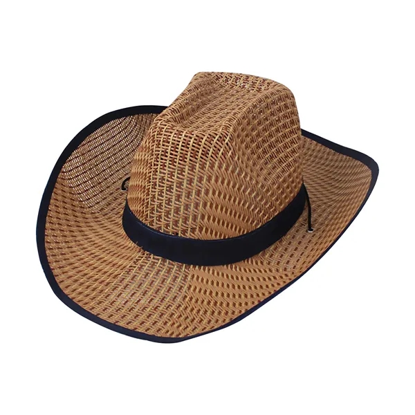 Straw Cowboy Hat With Customizable Band - Straw Cowboy Hat With Customizable Band - Image 1 of 9