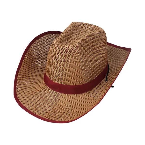 Straw Cowboy Hat With Customizable Band - Straw Cowboy Hat With Customizable Band - Image 2 of 9