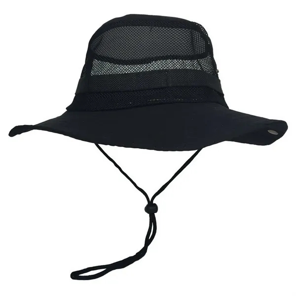 Wide Brim Mesh Sun Bucket Hat - Wide Brim Mesh Sun Bucket Hat - Image 1 of 19