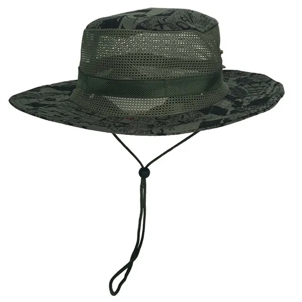 Wide Brim Mesh Sun Bucket Hat - Wide Brim Mesh Sun Bucket Hat - Image 2 of 19