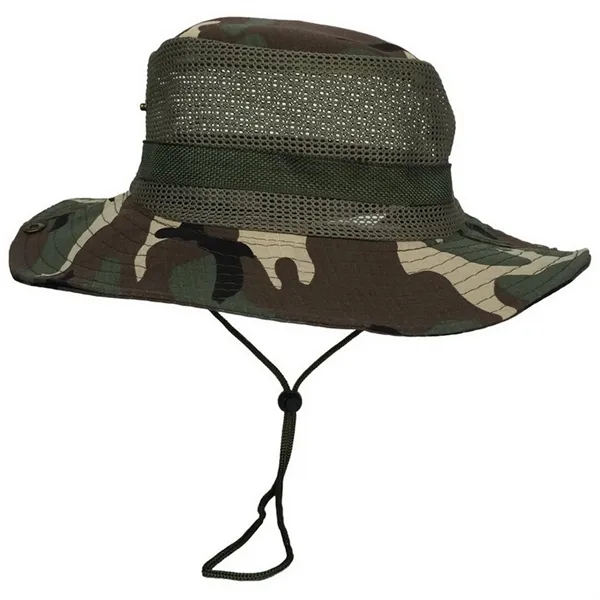 Wide Brim Mesh Sun Bucket Hat - Wide Brim Mesh Sun Bucket Hat - Image 16 of 19