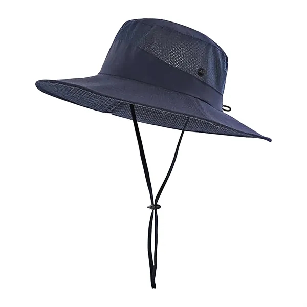 Wide Brim Mesh Sun Bucket Hat - Wide Brim Mesh Sun Bucket Hat - Image 18 of 19