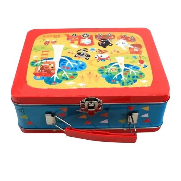7.7"x6"  Retro Metal Lunch Box with Handle - 7.7"x6"  Retro Metal Lunch Box with Handle - Image 1 of 3