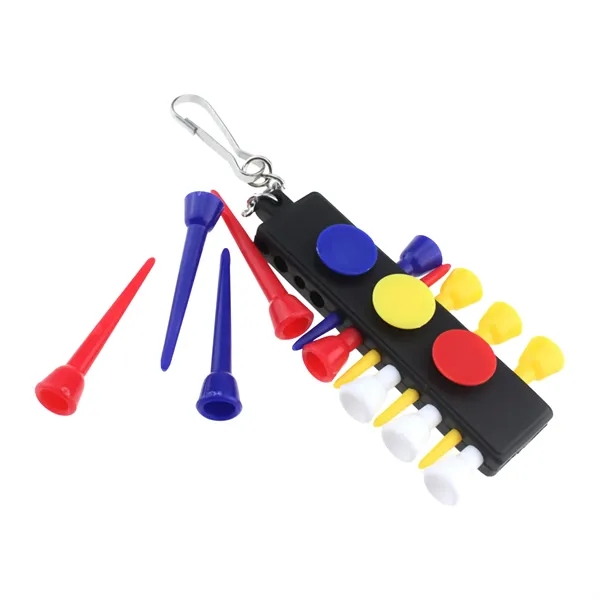 Plastic Golf Ball Tee Pack W/ Hook - Plastic Golf Ball Tee Pack W/ Hook - Image 2 of 4
