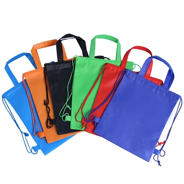 Non Woven Drawstring Bags With Handle - Non Woven Drawstring Bags With Handle - Image 4 of 12