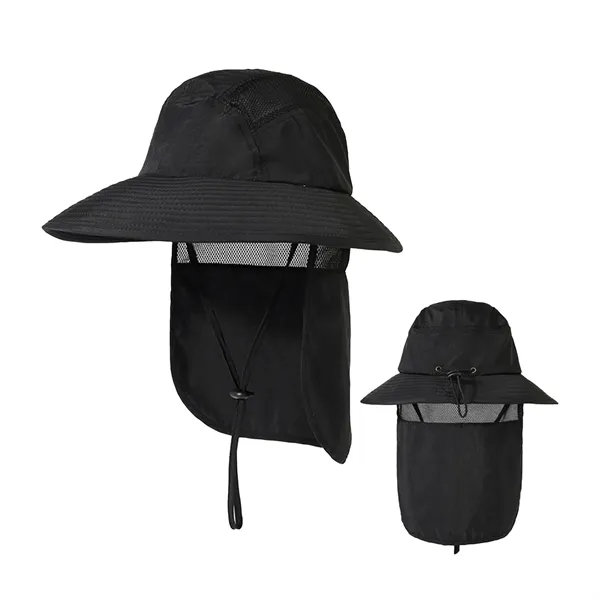 Quick Dry Bucket Hat With Neck Flap - Quick Dry Bucket Hat With Neck Flap - Image 1 of 3