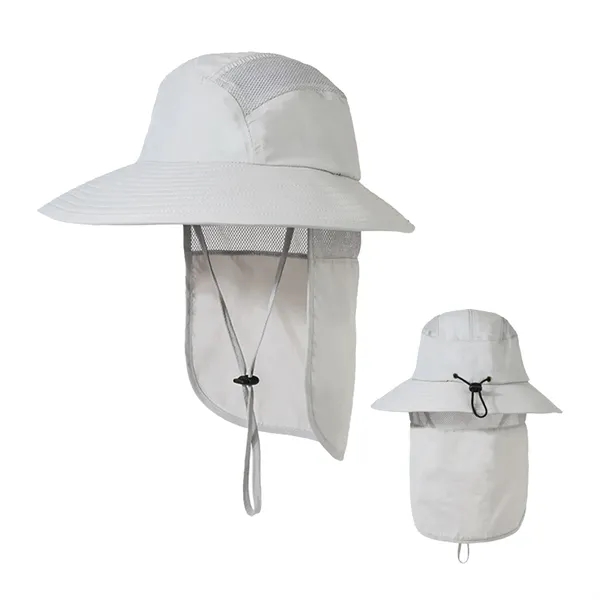 Quick Dry Bucket Hat With Neck Flap - Quick Dry Bucket Hat With Neck Flap - Image 2 of 3