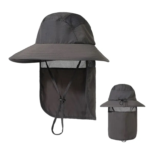 Quick Dry Bucket Hat With Neck Flap - Quick Dry Bucket Hat With Neck Flap - Image 3 of 3