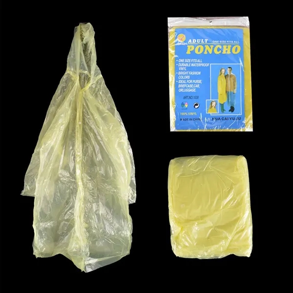 Transparent Reusable Rain Poncho - Transparent Reusable Rain Poncho - Image 1 of 17