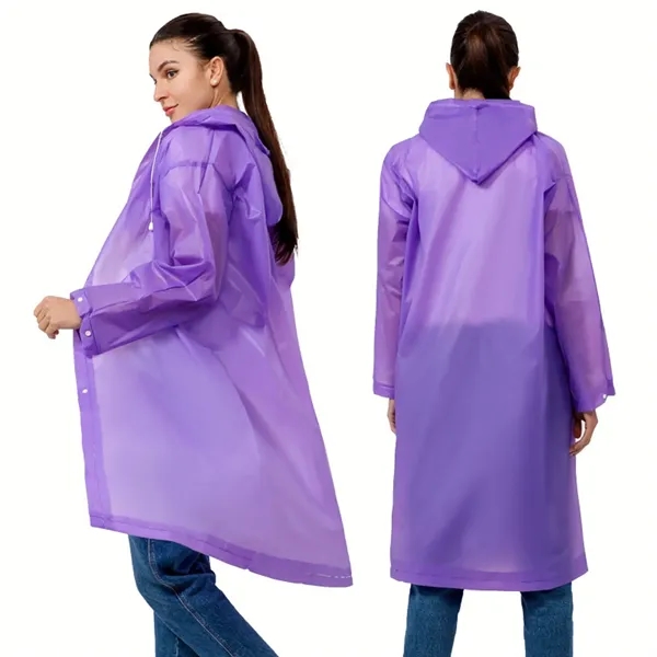 Transparent Reusable Rain Poncho - Transparent Reusable Rain Poncho - Image 5 of 17
