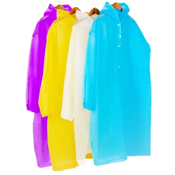 Transparent Reusable Rain Poncho - Transparent Reusable Rain Poncho - Image 10 of 17