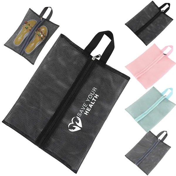 Nylon Mesh Beach Zipper Bag For Slipper - Nylon Mesh Beach Zipper Bag For Slipper - Image 0 of 7