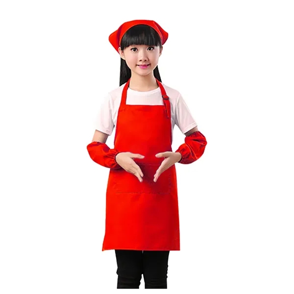 Apron for Kids w/ Pocket and Chef Hat Set - Apron for Kids w/ Pocket and Chef Hat Set - Image 1 of 3