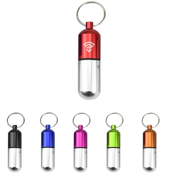 Aluminium Alloy Pill Container With Keyring - Aluminium Alloy Pill Container With Keyring - Image 0 of 0